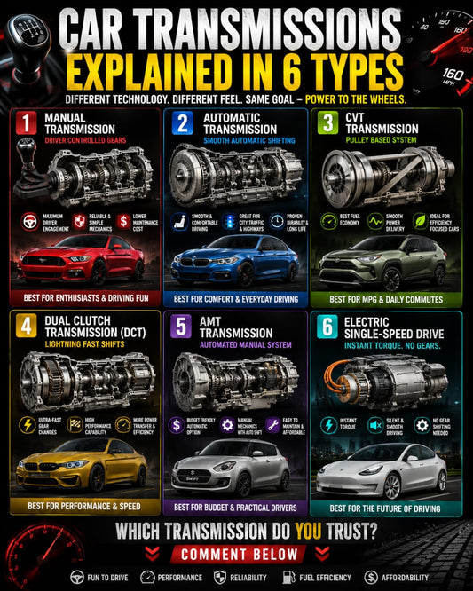 ⚙️ MANUAL vs AUTOMATIC vs DCT — WHICH TRANSMISSION ACTUALLY RULES THE ROAD?
