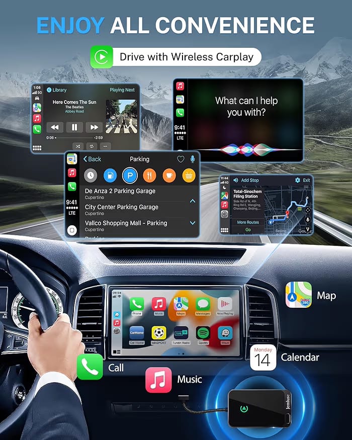 Apple CarPlay wireless adapter for seamless iPhone connectivity