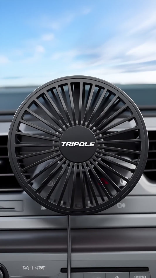 TriPole USB Car Fan – Powerful 3-Speed Cooling for Every Ride